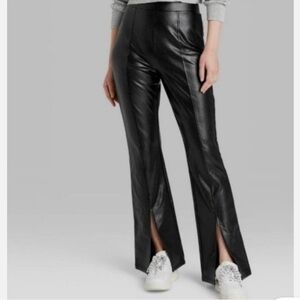 Faux Leather Flare Pants